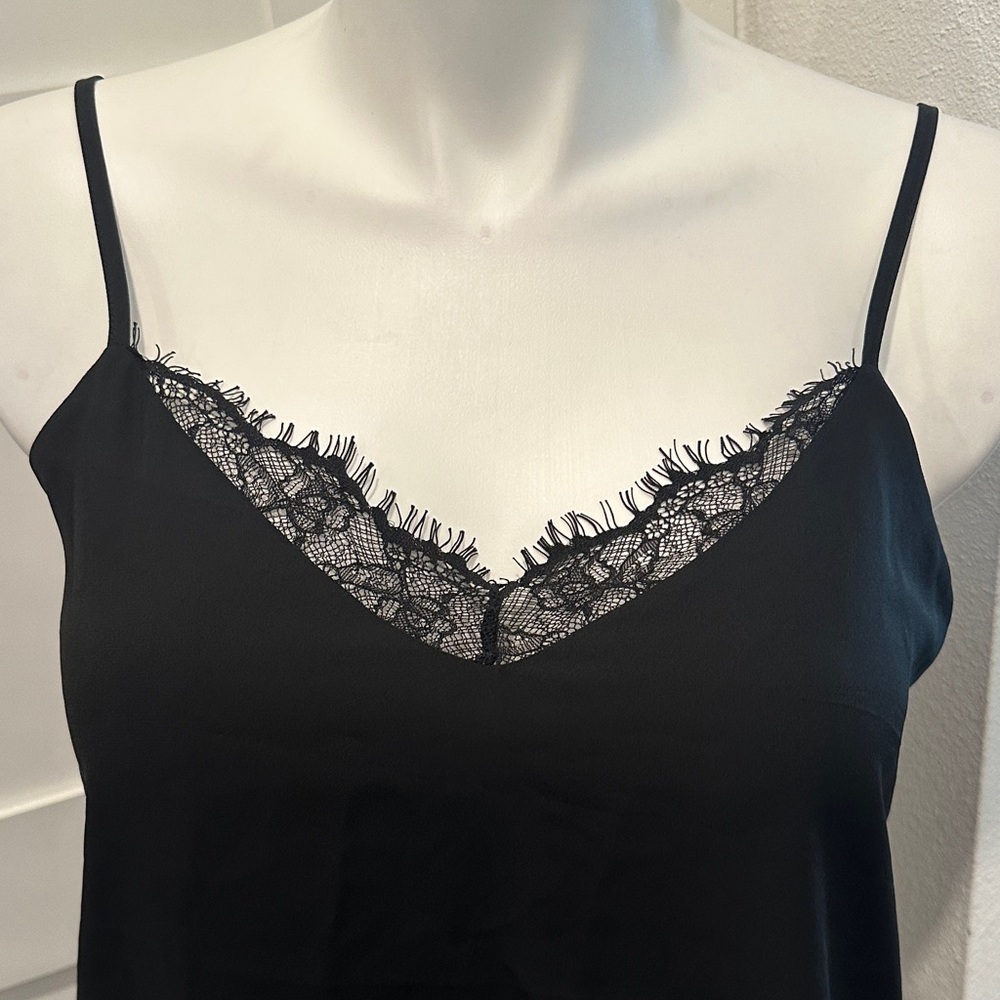 Socialite Black Lace Accent Camisole Size L